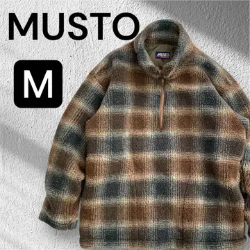 구제 의류 MUSTO 체크 무늬 플리스 자켓 M