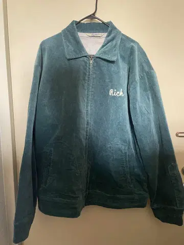 [새상품급] 코듀로이 점퍼 청록색 Rich 자수