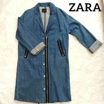 ZARA 자라 데님 자켓 지퍼 컷오프 롱 S