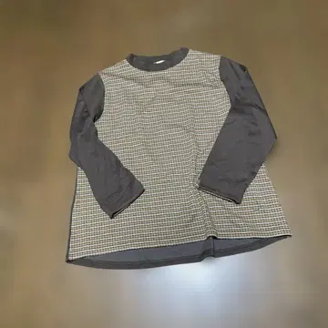 CROCODILE 체크 무늬 긴팔 튜닉 3 L
