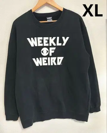 [ 익일 배송 ] WEEKLY 맨투맨 트레이닝복 프론트 로고 블랙 XL