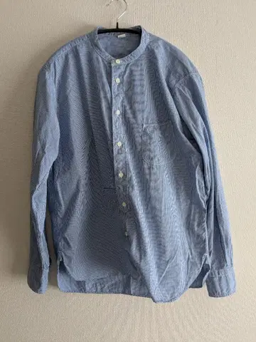 45R 스탠드 카라 셔츠 체크 무늬