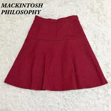 새상품급 매킨토시 철학 울 미디 스커트 38 레드