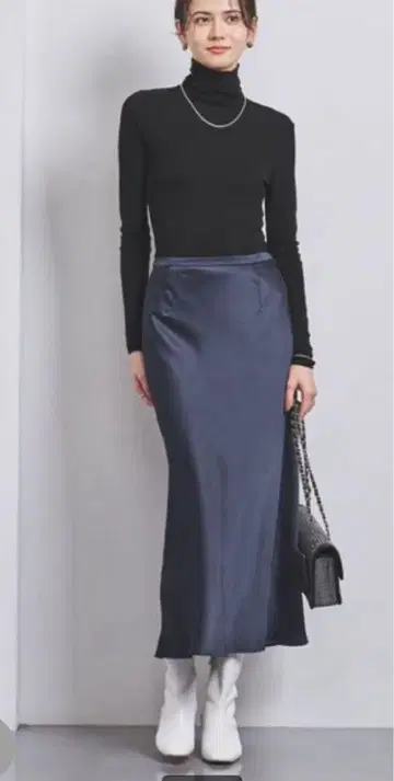 새틴 머메이드 맥시 스커트 유나이티드 애로우즈 38