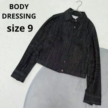 [바디 드레싱] 데님 자켓 L 블랙 면 100% G 일본제