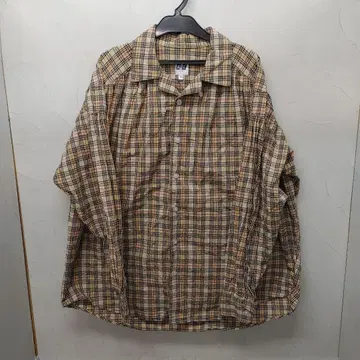 3482 AIE 베이지 체크 블라우스 S 사이즈