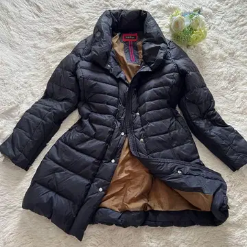 블랙 다운 자켓 페더 롱 기장 간사이 패션 경량 9 사이즈