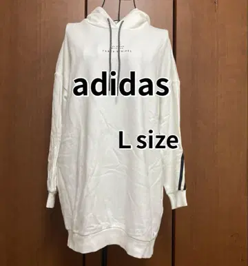 adidas 아디다스 화이트 후드티 롱 기장 L 사이즈
