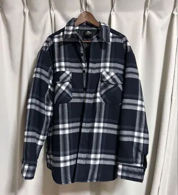 yago 플란넬 체크 아우터 네이비 XL