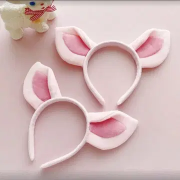 토끼 귀 머리띠 핑크