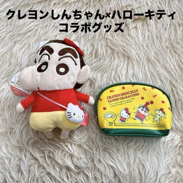 [ 주말 세일 ] 헬로키티 x 짱구는 못말려(크레용 신짱) 콜라보 파우치