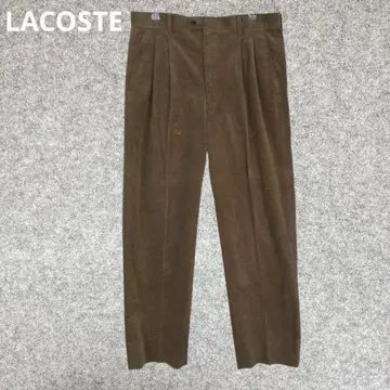 LACOSTE 브라운 코듀로이 플리츠 슬랙스