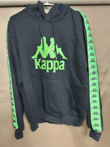 Kappa 블랙 x 그린 후드티 S