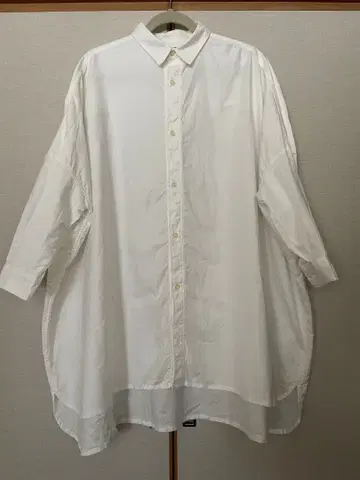 ichi 오버 사이즈 화이트 셔츠 칠부 소매