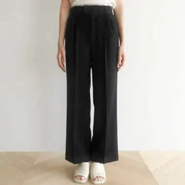 센터 프레스 soft wide 슬랙스 팬츠 블랙