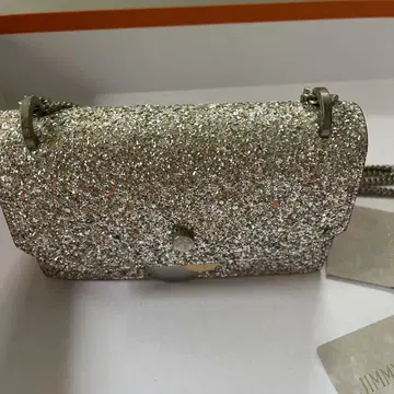 글리터 실버 클러치백