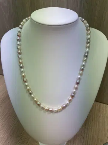 진주 담수 펄 목걸이 핑크 화이트