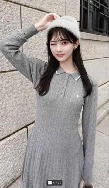 새상품급 리랜드트루 POLO BCS 콜라보 케이블 폴로 미니 원피스