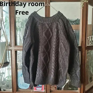 birthday room 케이블 니트 스웨터 free
