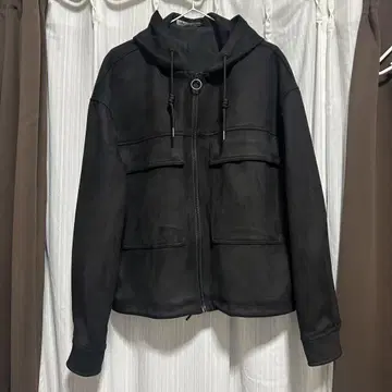 ZARA 블랙 후드 부착 자켓 S
