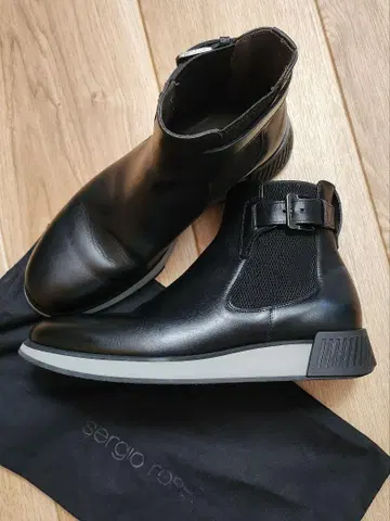 새상품급 세르지오로시 사이드 고어 부츠 BK 25.5cm 정도 이탈리아제