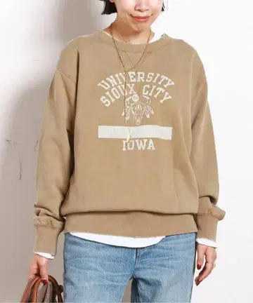 athletic wear MASON 별주 칼리지 맨투맨 베이지