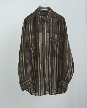 anuke Sheer Stripe Shirts 브라운