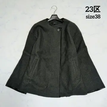 23구 컴프레스트 파일 노카라 아우터 자켓 그레이 38
