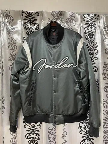 JORDAN MVP 바시티 자켓 그레이 블루종 로고 자수