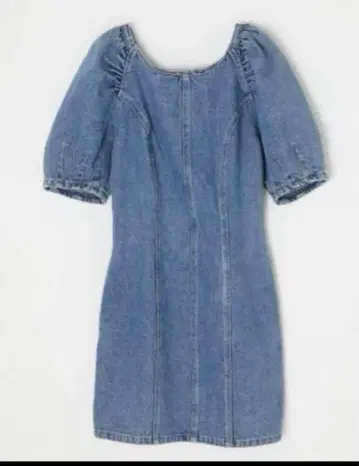 MOUSSY 개더 슬리브 데님 미니 드레스