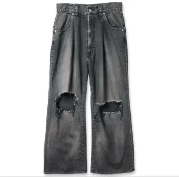 23SS JieDa DAMAGE WIDE STRAIGHT DENIM