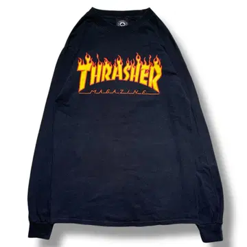 F777 [ 즉시 구매 OK ] THRASHER 롱T 사이즈 S 블랙