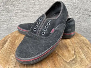 VANS US7.5 스웨이드 오센틱 블랙 레드 블랙