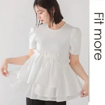 Fit more 핏모아 아지메 페플럼 자카드 상의 튜닉