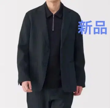 무인양품 새상품 신사 린넨 워싱 자켓 신사 블랙 블랙
