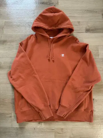 Champion Reverse Weave 후드티 US 한정판 오렌지