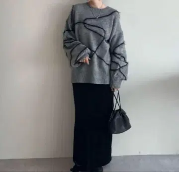 discoat 멜란지 선 패턴 풀오버