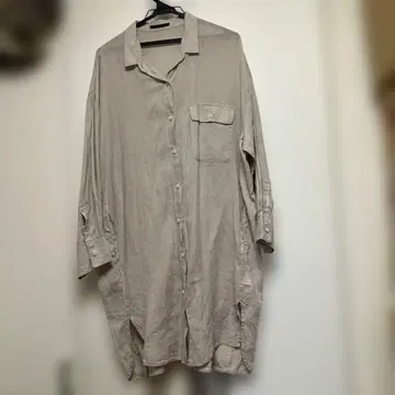 린넨 베이지 긴팔 셔츠 오버 사이즈