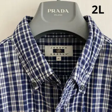 JOSEPH ABBOUD 네이비 체크 셔츠 2L 사이즈