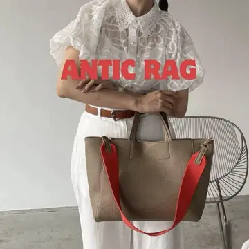 ANTIC RAG 베이지 스퀘어 토트백 새상품급