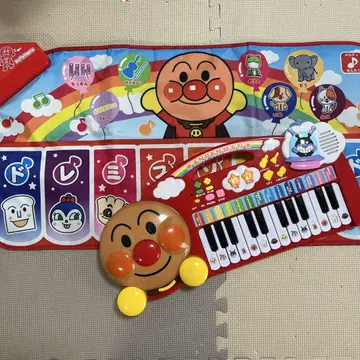 호빵맨 전자 피아노 & 도레미파 단계 매트 세트