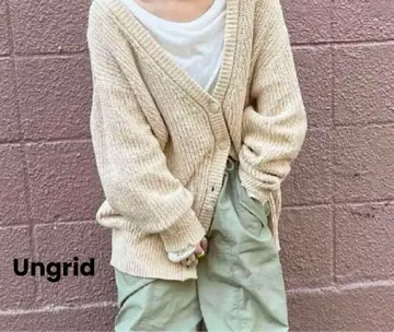 새상품급 ungrid 믹스얀 루즈 니트 가디건 베이지 가디건