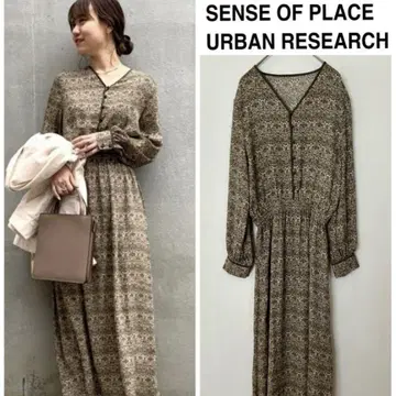 URBAN RESEARCH 파이핑 허리 마크 원피스
