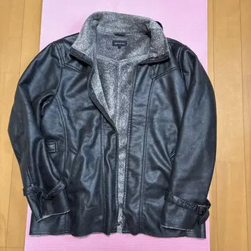 MEN'S BATSU 블랙 가죽 자켓 LL