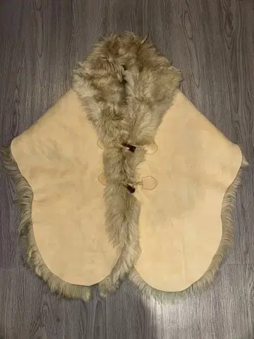 [ vintage ] real leather mouton shawl
