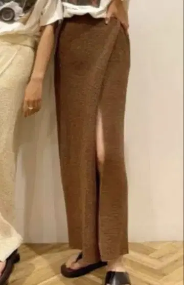 SeaRoomlynn PAPER KNIT 페이퍼 니트 슬릿 스커트 S