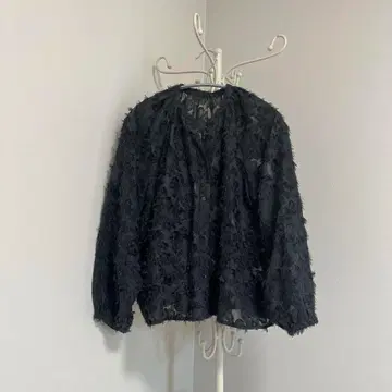 미사용 유나이티드 애로우즈 플라워 무늬 시스루 블라우스