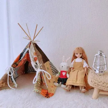 인형용 Teepee 티피 텐트 [ 네이티브 무늬 ] 리카짱