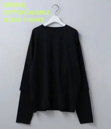 6(ROKU) COTTON DOUBLE SLEEVE T-SHIRT 블랙