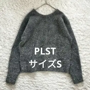 PLST 플라스테 라메 페더 2WAY 가디건 그레이 S